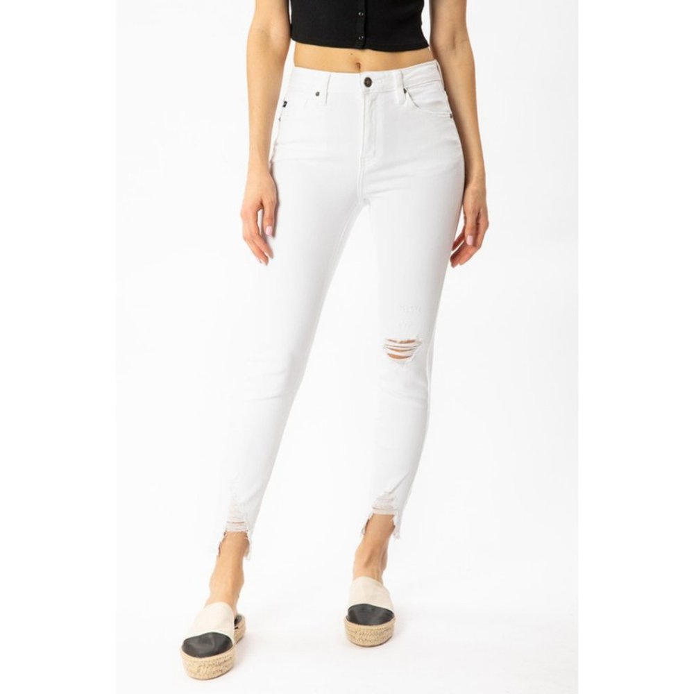 High Rise Hem Detail Skinny